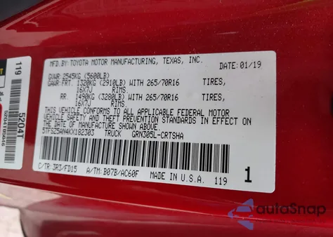 2019 Toyota Tacoma Trd Off Road из США, поврежденный, VIN 5TFSZ5AN4KX182303